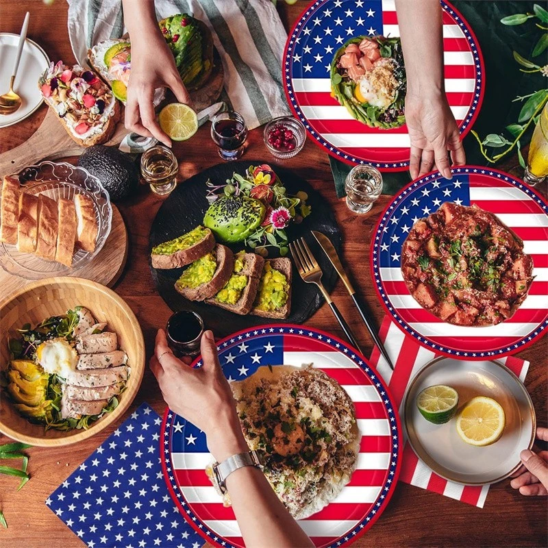 American Flag Patriotic Party Supplies Disposable Napkins Paper Plates And Paper Cups For Veterans Day Election Day 4th Of July Independence Day Decorations, Serve 25 best